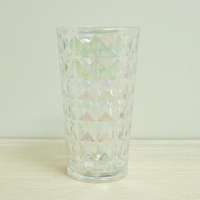 [Holar] Taiwan Made Incassable Réutilisable 21 oz Highball Verrerie En Plastique Transparent Diamant Irisé Grand Gobelet
