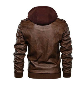 Chaqueta de Cuero Estilo Bomber para Hombre, Nueva Colección Primavera, Formal, de Alta Calidad, Impermeable, con Logotipo Frontal - Product Image 2
