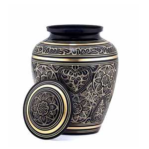 Urna de cremación para adultos de metal blanco Premium, urna funeraria hecha a mano, fabricante y exportador de India - Product Image 6