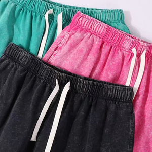 Pantalones Cortos Unisex de Felpa Francesa Lavada, Estilo Holgado, 300 GSM, Premium, para Streetwear - Product Image 5