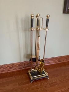 Juegos de fuego de latón macizo de diseño elegante con pulido artesanal ideal para ambientes de estilo rural y chimenea antigua - Product Image 2