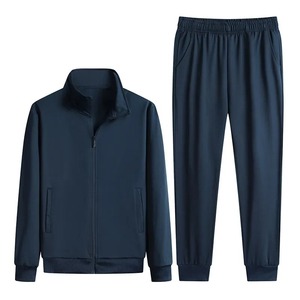 Conjunto de ropa deportiva informal de talla grande para hombre, traje de entrenamiento para correr de invierno, abrigo holgado con cremallera, chaqueta de pantalón, traje deportivo de algodón 100%, chándal - Product Image 2