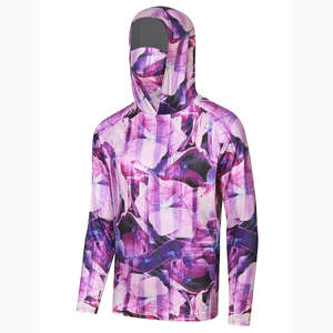 Wholesale Custom UPF50 UV Resistant Quick Dry Breathable Long Sleeve Fishing Shirts with Hood Waterproof <b>Outdoor</b> Sportswear - Product Image 4