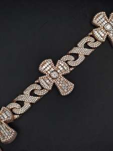 VS1 Qualité 925 Sterling Silver Heavy-Duty Diamond Cross Baguette Moissanite Collier Passes Diamond Tester - Product Image 2