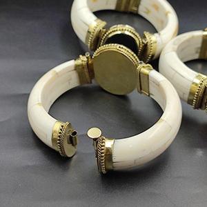 Bracelet en os de chameau avec pierre Antique Vintage Design Bracelet en os naturel pour femme filles bijoux de mode Bracelets faits à la main - Product Image 5