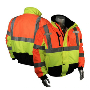 Chaqueta de Trabajo Reflectante con Cremallera para Otoño e Invierno, Ropa de Trabajo de Alta Visibilidad, Chaqueta Bomber Impermeable con Protección Antidesgarro - Product Image 1