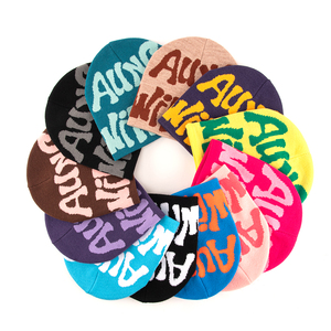 OEM 100% Acrylic Winter <b>Hat</b> Custom Embroidered Logo All-Over Print Fashion Beanie Warm for Travel Beach Business Scenes - Product Image 1