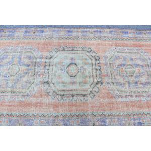 Tapis turc vintage, tapis de couloir 4x10,8 pi (122x328 cm), tapis en laine à motifs floraux orange - Product Image 5