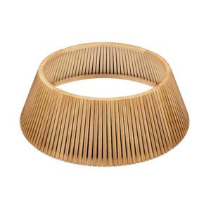 Collar de árbol de Navidad de madera redondo Vintage decorativo hecho a mano decoraciones de Navidad de madera al por mayor de Vietnam - Product Image 1