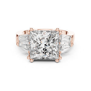 Bague solitaire en or blanc 14 carats avec diamant de laboratoire princesse |   Bague cadeau d'anniversaire |   Nouveau diamant cultivé - Product Image 5