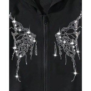 Chándal Deportivo Personalizado de Diseño Sólido y Estilo Casual, con Forro Polar para Invierno, Cordón Ajustable, Pedrería - Product Image 4