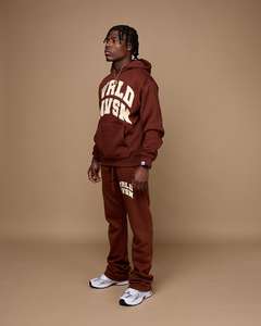 Ensemble de lavage au soleil acide en détresse pour hommes pantalons de survêtement brodés pantalons évasés survêtements Logo sweat à capuche Sun Faded Joggers DTG Hoodie - Product Image 4