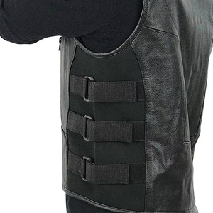 Chaleco de Motociclista de Cuero Genuino Premium en Oferta, Chaleco de Motociclista con Hebilla Lateral Ajustable, Fabricante en Pakistán - Product Image 5