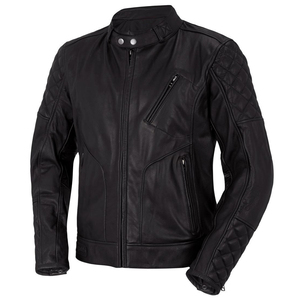 Chaqueta de invierno de alta calidad para hombre, diseño OEM, estilo de motorista negro, cuello con capucha de cuero genuino, chaqueta cálida de moda para hombre - Product Image 1