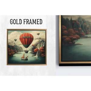 Impression sur toile d'art en verre représentant un voilier moderne, plat, sans texture, décoration élégante, 1P Goldframedcanvas - Product Image 1