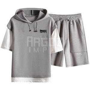 ชุดสั้นมีฮู้ดลำลองลำลองของผู้ชายชุดสั้นระบายอากาศได้ดีคอลเลกชันฤดูหนาวสีทึบทำในปากีสถาน - Product Image 1