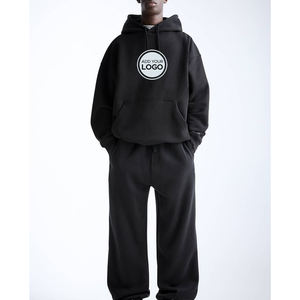 Venta al por mayor de ropa deportiva suelta con empalme de logotipo personalizado, chaquetas cortavientos con cremallera, traje de jogging de dos piezas, chándal de retazos para hombres - Product Image 6