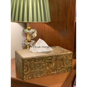 Excellente qualité forme carrée en bois fait à la main dessus de table boîte de rangement de mouchoirs grande taille maison et complexe vaisselle distributeur de mouchoirs - Product Image 4