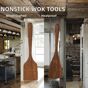 Spatules en bois pour wok et spatules de cuisine antiadhésives résistantes à la chaleur pour la maison - Product Image 2