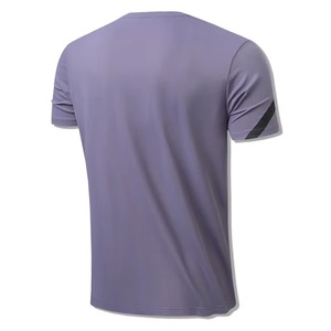 T-shirt pour homme à col rond, manches courtes, coupe classique, sportif, séchage rapide, tricoté, 100% polyester, couleur unie - Product Image 2