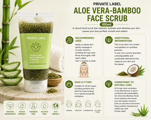 Exfoliante Facial de Aloe Vera y Bambú de Marca Privada 100ml OEM |   Limpiador Facial Exfoliante Vegano Natural |   España UE - Product Image 3