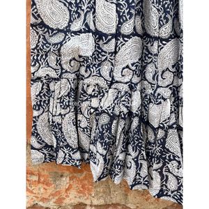 กระโปรงยางแม็กซี่สีน้ำเงินสำหรับผู้หญิง,กระโปรงยาวสไตล์โบฮีเมียนพิมพ์ลาย - Product Image 2