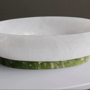 Cuencos Modernos y Elegantes de Resina Ecológica Pulida en Color Ágata para Servir Frutas y Ensaladas - Product Image 1