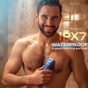 Tondeuse Électrique Rechargeable USB pour Hommes, Sûre pour la Peau avec Guides Ajustables, Étanche (IPX7) pour le Corps et la Zone Intime - Product Image 4