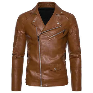 2025 nouveaux hommes Style Vintage automne hiver vestes de haute qualité noir Faux cuir col montant XS taille toile tissu avant Logo - Product Image 5