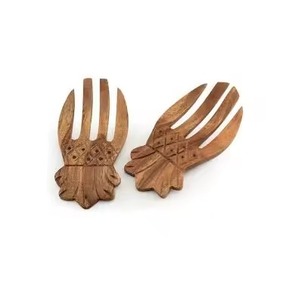 Ensemble de couverts pour salade en bois d'acacia de conception nouvelle avec manche en résine pour la vaisselle, ustensiles de cuisine, outils de mélange et de service de salade - Product Image 4