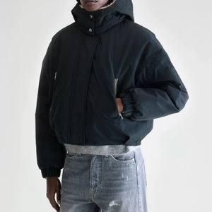 เสื้อแจ็คเก็ตบอมเบอร์แฟชั่นผู้หญิงราคาส่ง สำหรับฤดูใบไม้ร่วงและฤดูหนาว เสื้อคลุมลำลองน้ำหนักเบา พร้อมขอบแขนและชายเสื้อแบบริบ - Product Image 1