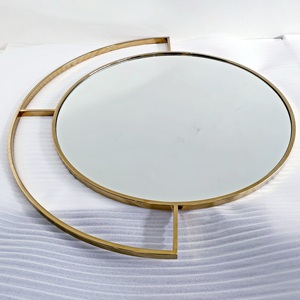 Cadre de miroir de qualité supérieure en acier inoxydable & fer or & noir & argent dans la forme et les tailles personnalisées pour la décoration intérieure. - Product Image 5