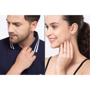 NOVAMART Fine Buy Premium 925 Pure Sterling Silver <b>Couple</b> <b>Rings</b> Classic Religious Style Gold Plated Pearl for Engagement Anniver - Product Image 3