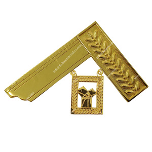 REGALIA MASÓNICA JOYA DORADA PARA VORABLE MAESTRO COLLAR PARA HONOR PASADO MAESTRO FRANCÉS - Product Image 1