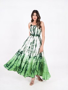 Attrayant Tie dye Casual Sans Manches Col Rond Sexy Longue Robe Maxi Vacances D'été Robe Maxi - Product Image 4