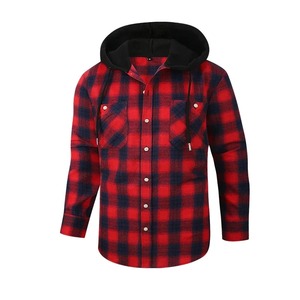USA taille mode plaid vêtements à capuche chemises à manches longues pour hommes doux décontracté doux designer streetwear hauts tendance chemise à carreaux - Product Image 3