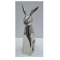 Sculpture en aluminium noire complète en forme de chien pour la décoration de restaurant Sculpture en aluminium de table pour la décoration de bureau