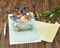 Tarjetas de Agradecimiento Pop-up Impresas Digitalmente en 3D para Empresas o Tiendas de Regalos, de Alta Calidad y Diseño Personalizado OEM/ODM