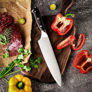 Couteau de chef de cuisine personnalisé de qualité supérieure OEM ODM, manche en bois Pakka noir, acier inoxydable à haute teneur en carbone, vente en gros - Product Image 3