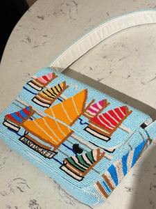 Bolso de hombro con cuentas, Bolso con cuentas, Bolso de boda, Regalo para ella, Bolso de mano con cuentas, Cartera con cuentas, Bolso moderno, Bolso artesanal colorido - Product Image 5