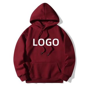 Sweat-shirts à capuche en polaire épais pour hommes, grande taille, automne-hiver, 100% coton, personnalisés, unis, anti-boulochage, teints en pièce - Product Image 3