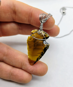 Pointe de flèche en verre brun naturel en vrac Offre Spéciale de la meilleure qualité enveloppée dans un cadeau en acier inoxydable par Alif cristal et agate - Product Image 4