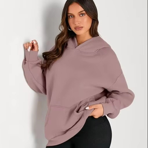 Queen Womens Trendy Oversized Pullover Chándal Casual Invierno Otoño Moda 2025 100% Algodón Fleece Longitud corta Personalizada - Product Image 1