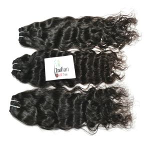 Barato 100% Color Natural Black Buldle Kinky Silky Wave Deep Wave Remy Extensiones de cabello humano indio para mujeres - Product Image 1