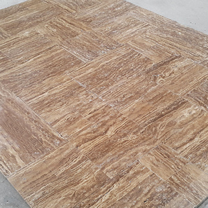 Travertin brun veiné Noche, finition polie ou non, 20x20cm, petit échantillon, pour revêtement de sol et pavés de voie d'accès, fabriqué en Turquie - Product Image 3