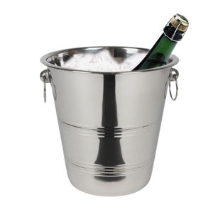 Ventas de fábrica Enfriador de bebidas Servicio de fiesta Cubo de champán Barra de acero inoxidable con acabado plateado Botella de vino de cerveza de champán - Product Image 5