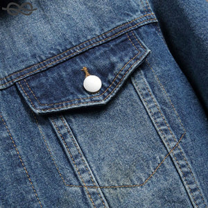 <b>Mens</b> Distressed Button Front Denim <b>Jacket</b> Pocket Ripped Design Single Breasted Regular Sleeve Casual Medium Wash <b>Long</b> Sleeve - Product Image 2