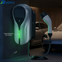 Borne de recharge murale 22 kW prête à l'emploi pour véhicules électriques, Type 2 GBT OCPP 1.6J, avec WiFi et application, station de charge rapide pour parkings commerciaux et appartements
