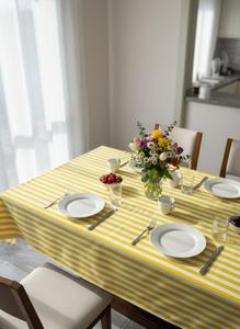 Mantel moderno con rayas amarillas -Resistente a las manchas- Minimalista, repelente a las manchas, ajuste personalizado - Product Image 3