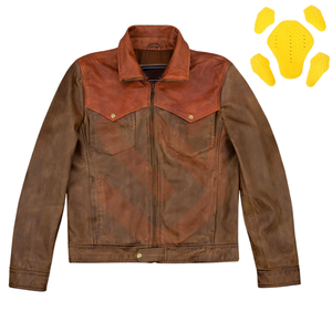 Chaqueta de cuero marrón para motocicleta Protección New Cafe Racer Piel de vaca genuina Certificación CE Equipo de protección Chaqueta de cuero de carreras - Product Image 1